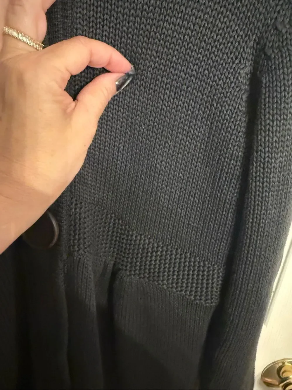 Boden Gray Long Line Snap Button Cardigan Sweater sz 10 EUC